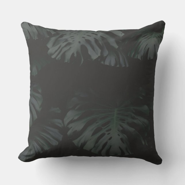Almohada decorativa Sombras de Monstera de mediano (Anverso)