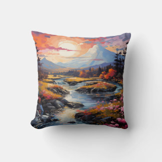 Almohada decorativa Sunset Winter Creek | Dos lado