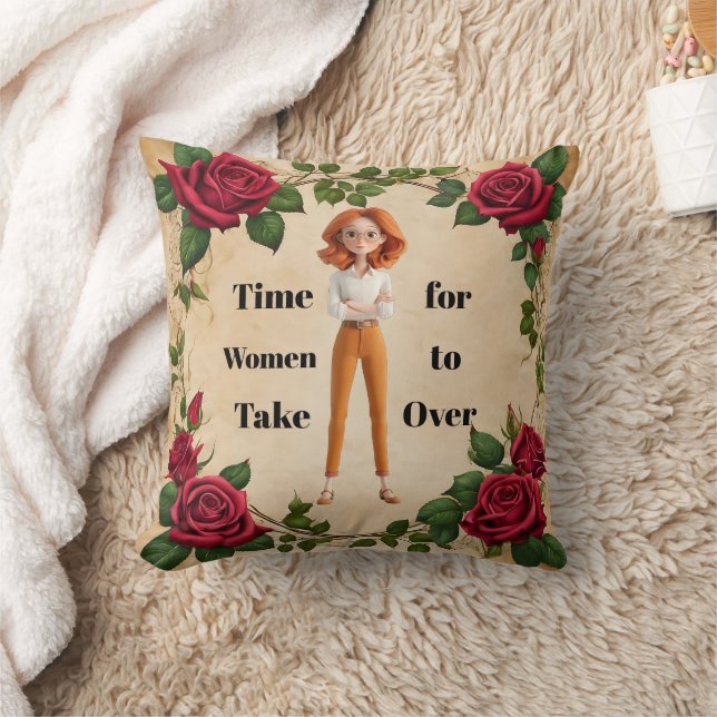 Almohada Decorativa Tiempo Para Mujeres (Manta)