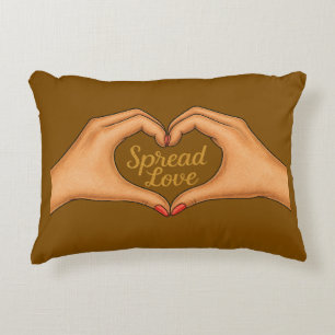 Almohada Decorativa – Tirar Corazón Manos Dorado C