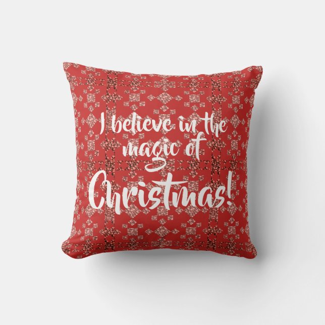 Almohada decorativa tonos navideños rojos (Anverso)
