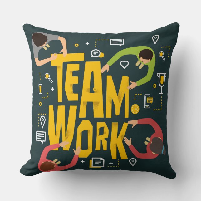 Almohada Decorativa Trabajo en Equipo (Anverso)