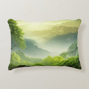 Almohada Decorativa Valle Verde Acuarela