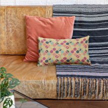 Almohada decorativa verde con motas de menta/mango