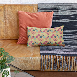 Almohada decorativa verde con motas de menta/mango