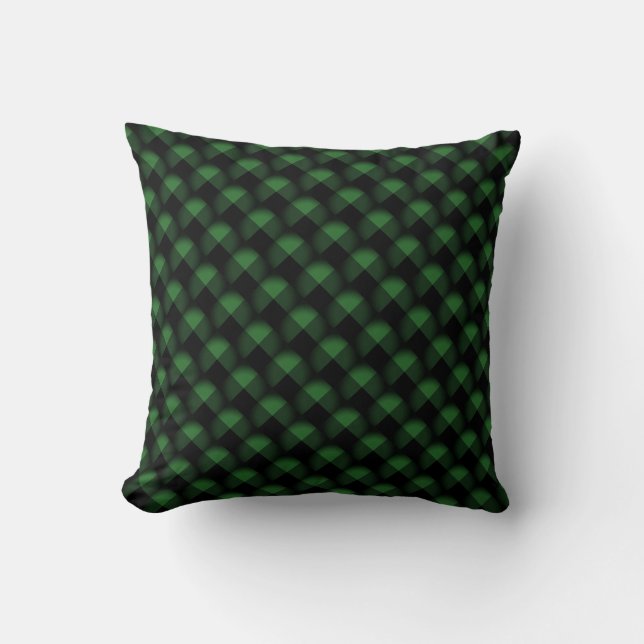 Almohada decorativa verde y negra (Anverso)