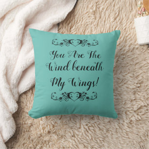 Almohada decorativa Viento Debajo de Mis Alas Cita