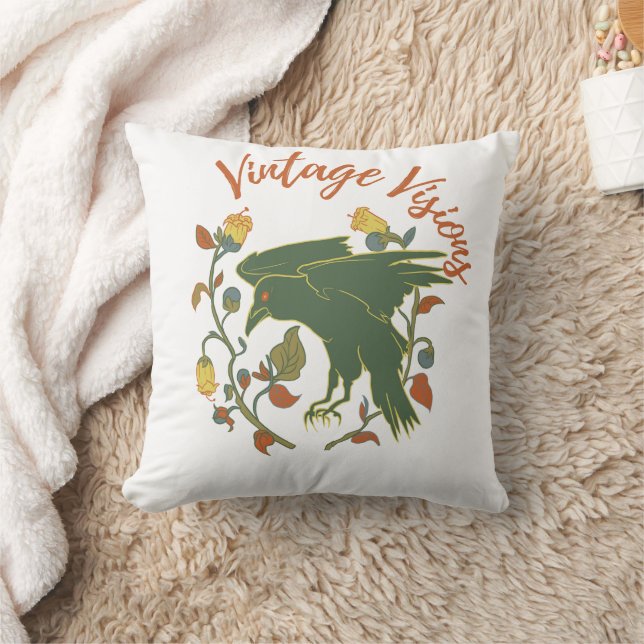 Almohada Decorativa Vintage Crow Visions (Manta)