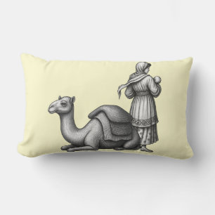 Almohada decorativa vintage de beduino y camello