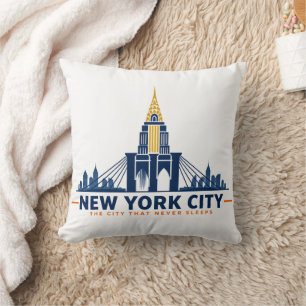 Almohada decorativa vintage de la silueta de Nueva