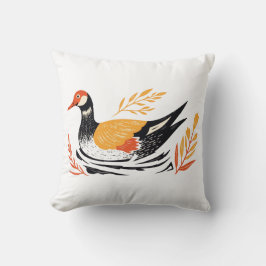 Almohada decorativa vintage de pato de bosque