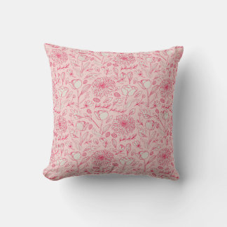 Almohada decorativa vintage de rosa rosa