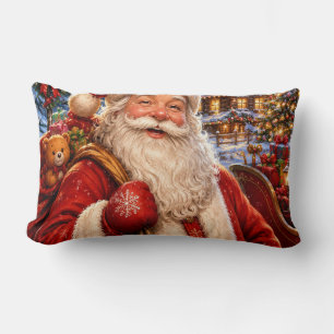 Almohada decorativa vintage de Santa Claus para Na
