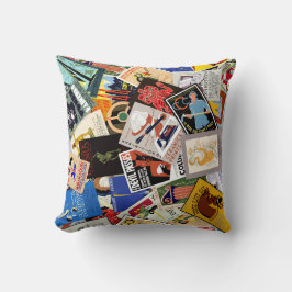 Almohada decorativa Vintage WPA Poster Collage No.