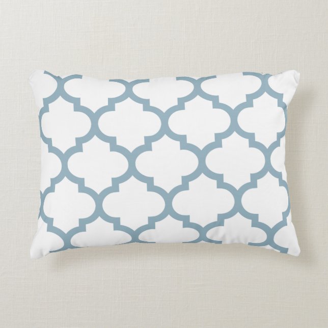 Almohada del acento de Quatrefoil Ogee - azul de (Anverso)