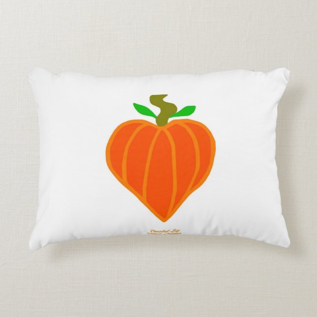 Almohada del acento del corazón de la calabaza (Anverso)
