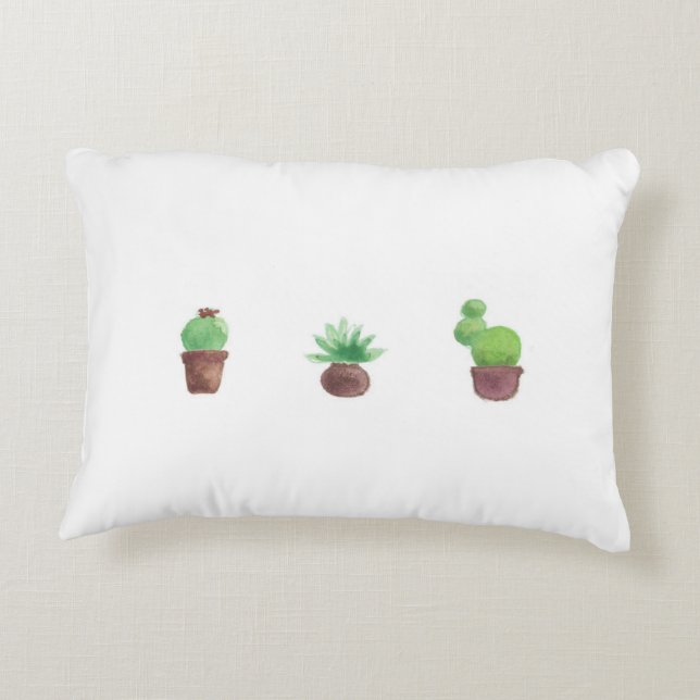 Almohada del acento del diseño del cactus (Reverso)