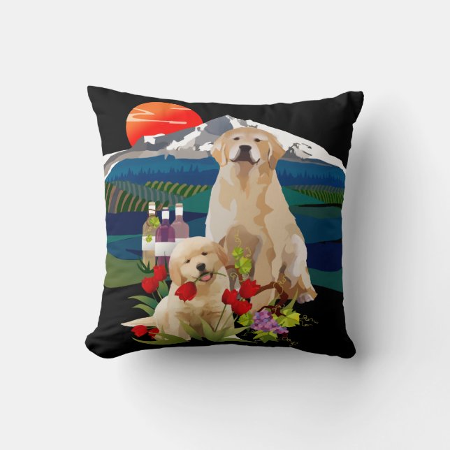 Almohada del acento del golden retriever (Anverso)