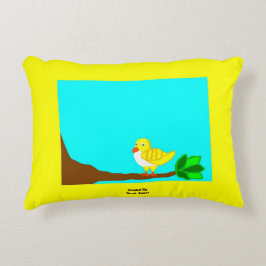 Almohada del acento del pájaro del amarillo de la