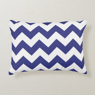 Almohada del acento del zigzag de Chevron - azul