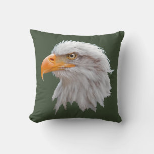 Almohada del águila calva de Alaska (verde oscuro)