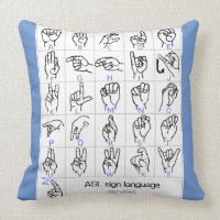 Almohada del ALFABETO del LENGUAJE DE SIGNOS
