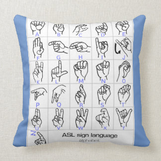 Almohada del ALFABETO del LENGUAJE DE SIGNOS