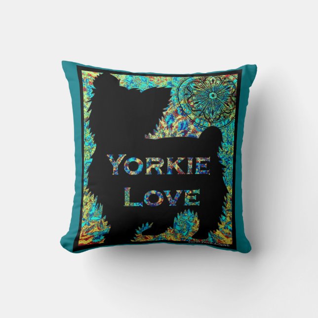 Almohada del amor de Yorkie por el villancico (Anverso)