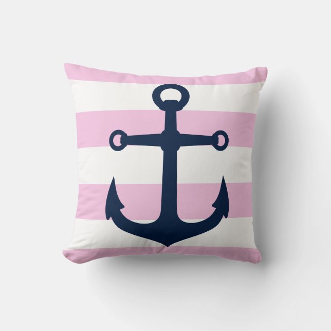 almohada del ancla del rugbi de la rosado-marina (Anverso)