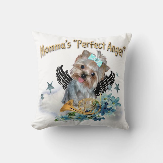 Almohada del ángel de Yorkshire Terrier Momma (Anverso)