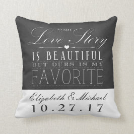 Almohada del aniversario de boda de Love Story de