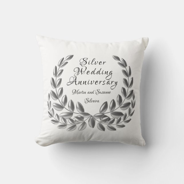 Almohada del aniversario de bodas de plata (Anverso)