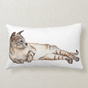 almohada del apoyo lumbar del gato siamés del