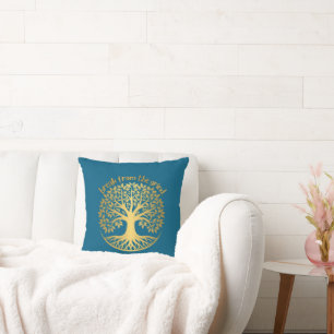 Almohada Del Árbol De La Vida Dorado