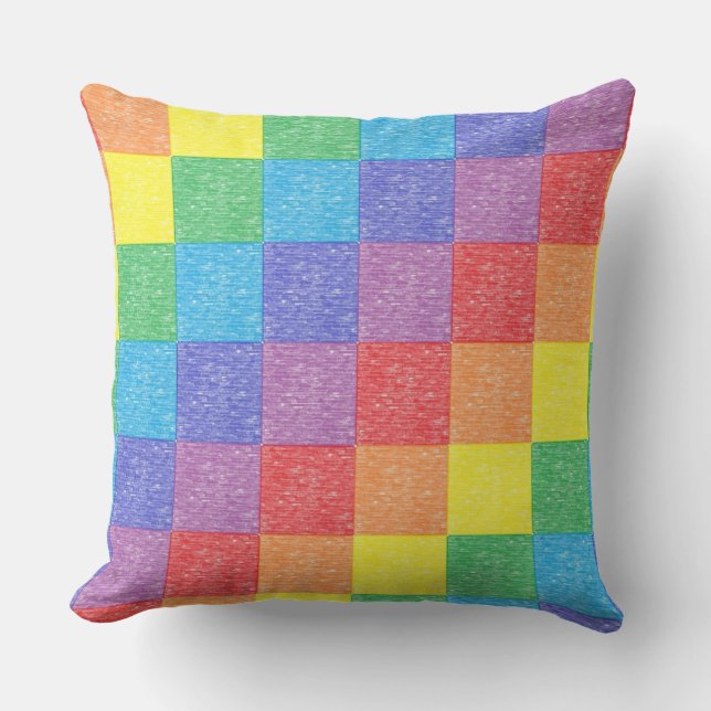 Almohada del arco iris del remiendo (Anverso)