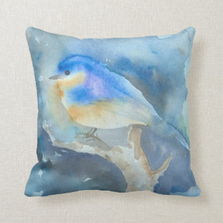 Almohada del arte de la acuarela del Bluebird