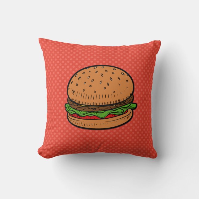 Almohada del arte de la hamburguesa (Anverso)