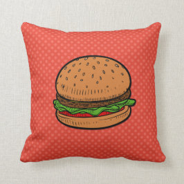 Almohada del arte de la hamburguesa