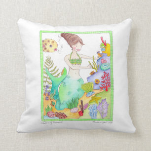 Almohada del arte de la sirena que cultiva un