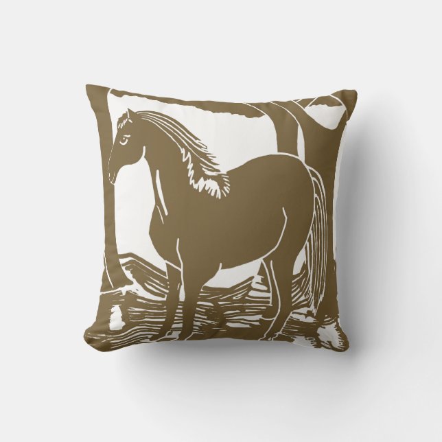 Almohada del arte del caballo de Brown (Anverso)