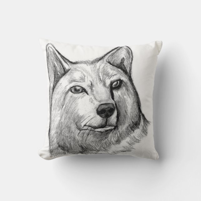 Almohada del arte del lobo (Anverso)