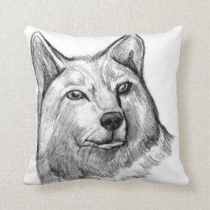 Almohada del arte del lobo