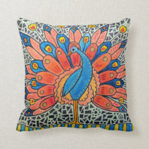 Almohada del arte del pavo real