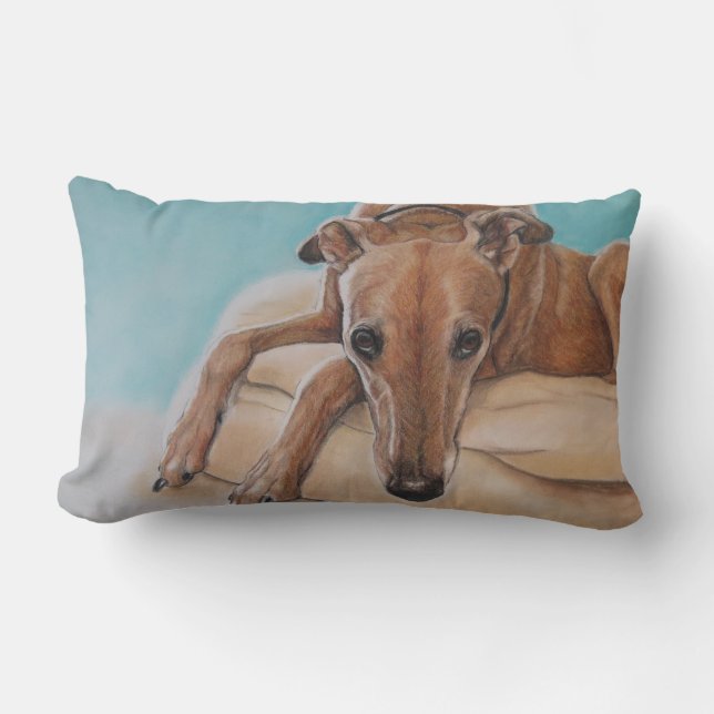 Almohada del arte del perro del galgo de Harley (Anverso)