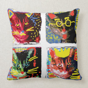 Almohada del arte pop del gato de Tabby