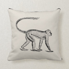 Almohada del artesano del mono del vintage -