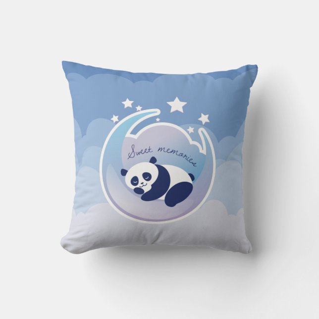 Almohada del azul de la panda el dormir (Anverso)
