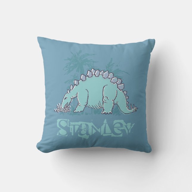 Almohada del azul del Stegosaurus del dinosaurio (Anverso)