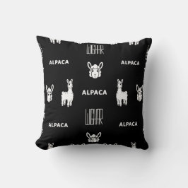 Almohada del bebé de la Alpaca blanca y negra por