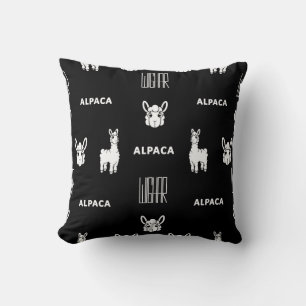 Almohada del bebé de la Alpaca blanca y negra por 